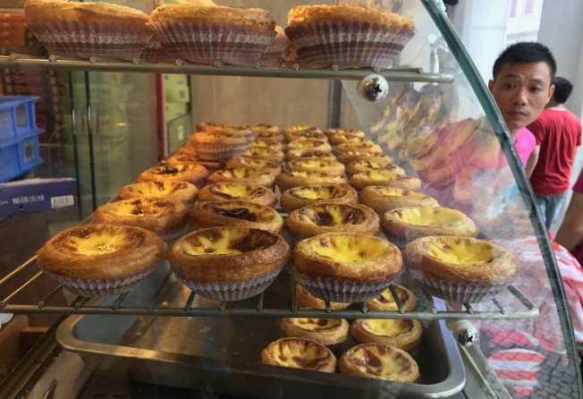 Portuguese egg tarts - a slightly different version of Hong Kong treat - on sale in Macau. Photo: Karl Lam.
