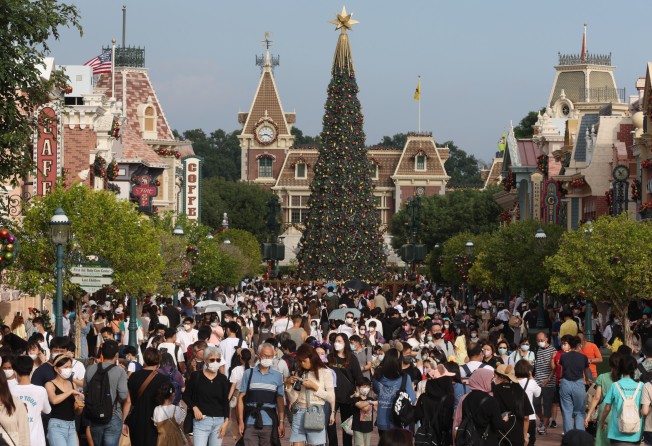 Visitors enjoy a day out at Hong Kong Disneyland in Tung Chung. Photo: Yik Yeung-man