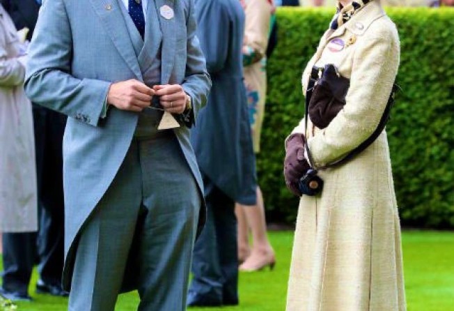 Princess Anne (right) with her son-in-law Mike Tindall (left). Photo: @KatesPowerSuit/Twitter