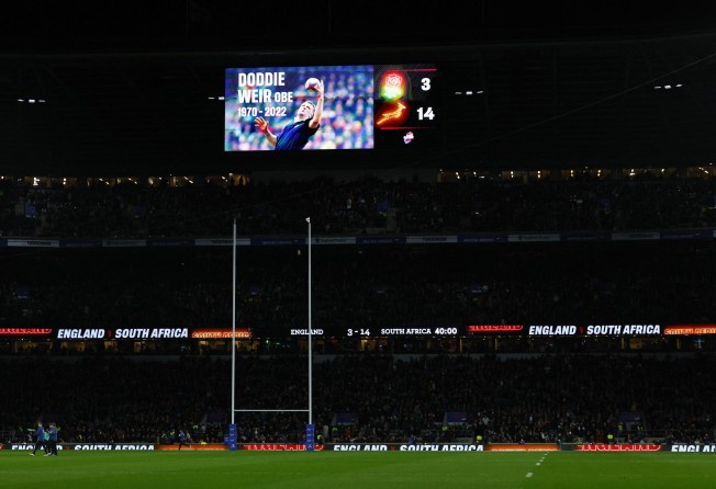 Twickenham paied tribute to Doddie Weir during the England v South Africa match on Saturday. Photo: Reuters