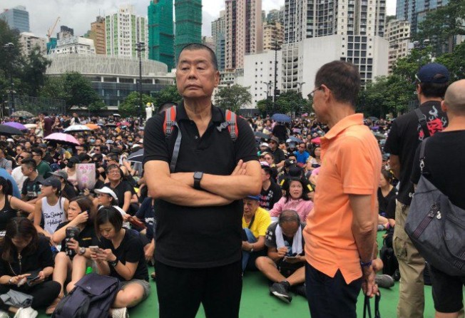 Lawyers for the appellants, including media tycoon Jimmy Lai, said the seven merely walked at the front of the assembly-turned-procession. Photo: Handout