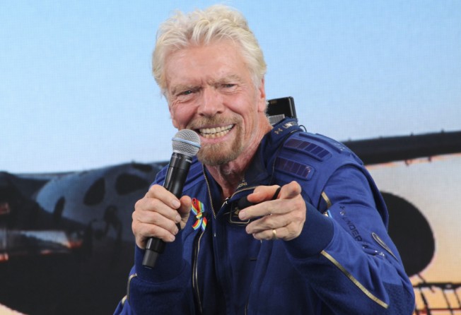 Entrepreneur Richard Branson at a Virgin Galactic news conference at Spaceport America, near Truth or Consequences in New Mexico on July 11, 2021. Branson, who was diagnosed with dyslexia in his 20s, long after he had left school, has called it his “superpower”. Photo: AP