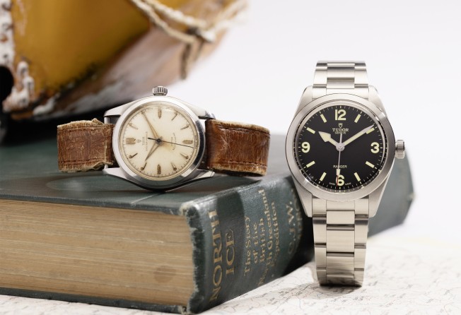 Then and now: a Tudor watch that went on the British North Greenland Expedition in the 1950s and the modern-day Ranger it inspired.