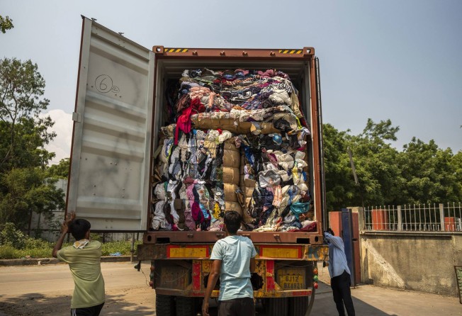 Imported clothing arrives at Canam’s sorting facility in Kandla, India. Photo: Prashanth Vishwanathan / Bloomberg