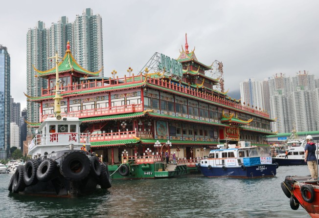 The Jumbo Floating Restaurant was meant to become part of Ocean Park’s attractions, but sank in the South China Sea while on its way to Cambodia. Photo: Dickson Lee