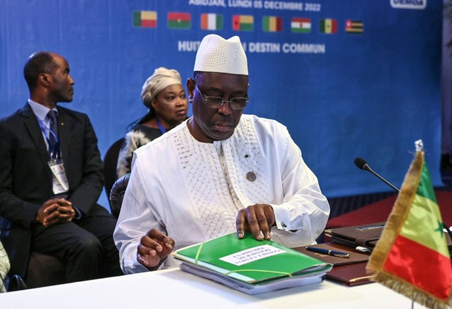 Senegalese President Macky Sall attending the West African Economic and Monetary Union summit in Abidjan, Ivory Coast, on Monday. Sall is the current chairperson of the African Union, whose G20 membership bid the US now supports. Photo: AFP