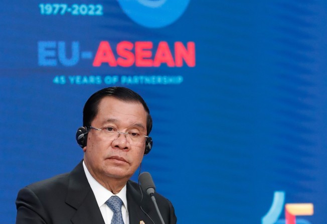 Cambodian Prime Minister Hun Sen, the outgoing Asean chair, said that the group had sought a free-trade deal with the EU. Photo: EPA-EFE