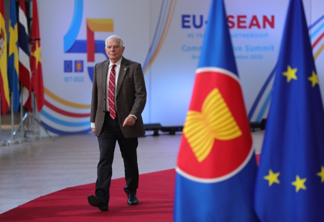Josep Borrell, the EU’s high representative for foreign affairs, arriving at the summit. Photo: Xinhua