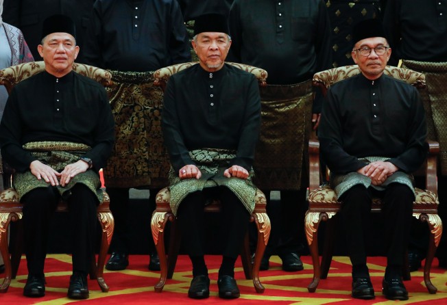 Malaysia’s Prime Minister Anwar Ibrahim (R), with his deputies Ahmad Zahid Hamidi (C) and Fadillah Yusof (L). File photo: EPA-EFE