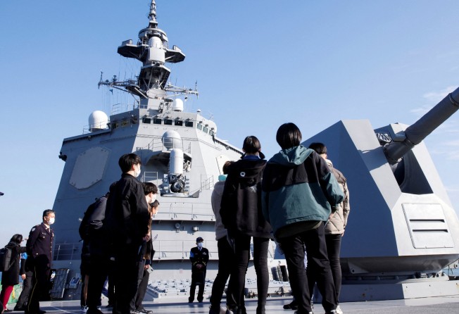 Participants look around the Maritime Self-Defence Force’s vessels at a recruiting event in Yokosuka, Japan earlier in December. Photo: Reuters