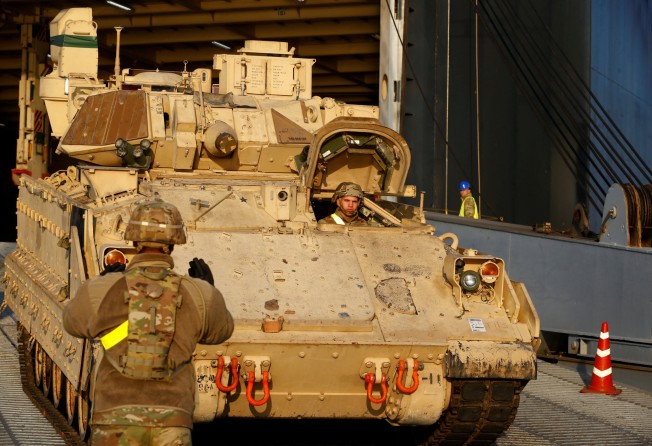A US Army Bradley Fighting Vehicle. File photo: Reuters