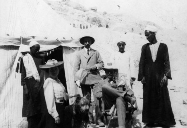 Howard Carter (seated) at the digging camp for Hatshepsut, another pharaoh whose tomb was discovered in Egypt in 1903. Photo: Getty Images