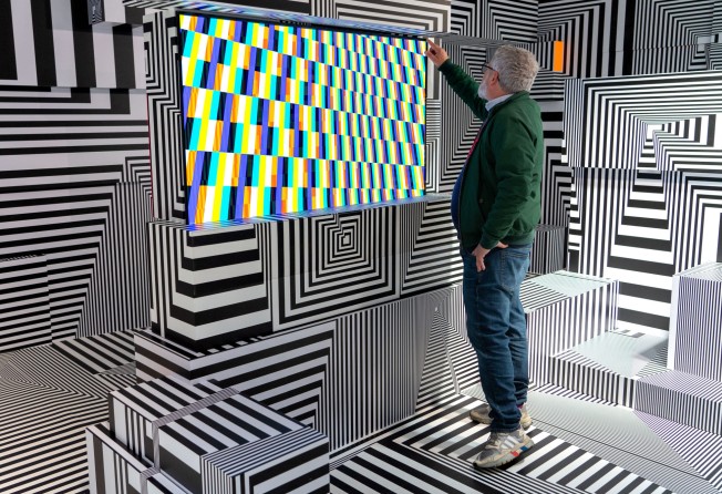 Tobias Rehberger has long been fascinated with distracting patterns that “dazzle” the viewer. Photo: Jeff Moore