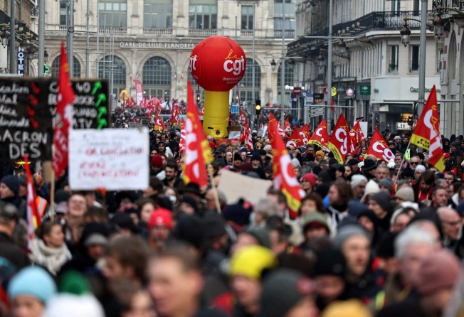 Demonstrators in Lille, northern France. Photo: AFP
