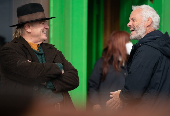 Brendan Gleeson (left) and director Martin McDonagh on the set of “The Banshees of Inisherin”. Photo: Aidan Monaghan