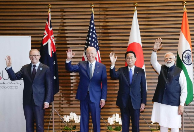 Australian Prime Minister Anthony Albanese, US President Joe Biden, Japanese Prime Minister Fumio Kishida and Indian Prime Minister Narendra Modi at a 2022 Quad summit in Tokyo. Photo: Kyodo