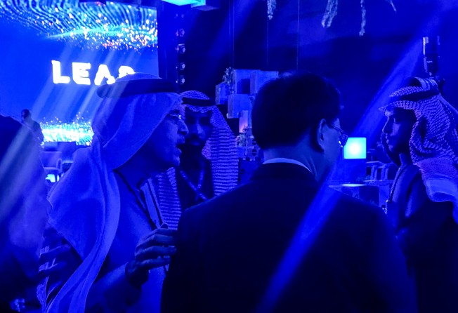 John Lee meets Aramco chief Amin Nasser at a tech conference in Riyadh. Photo: Natalie Wong