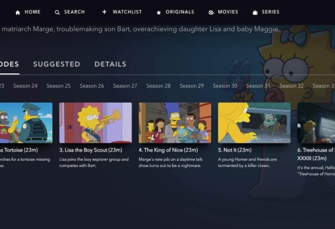 A screenshot showing episode 2, “One Angry Lisa”, missing from Disney+ streaming app in Hong Kong. Photo: Handout