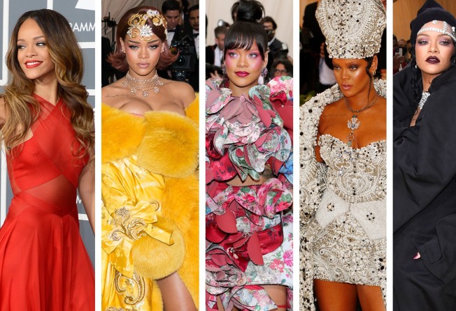 8 of Rihanna's most iconic red-carpet outfits ever: from the NFL Super Bowl  singer's dazzling Cartier and Louboutins at the Met Gala, to her Balenciaga  jacket gown and that theatrical Givenchy dress |