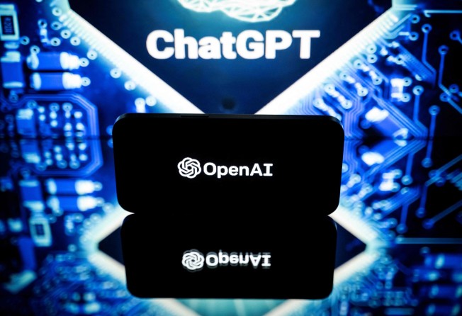 This file photo taken on January 23, 2023 shows screens displaying the logos of OpenAI and ChatGPT. Photo: AFP