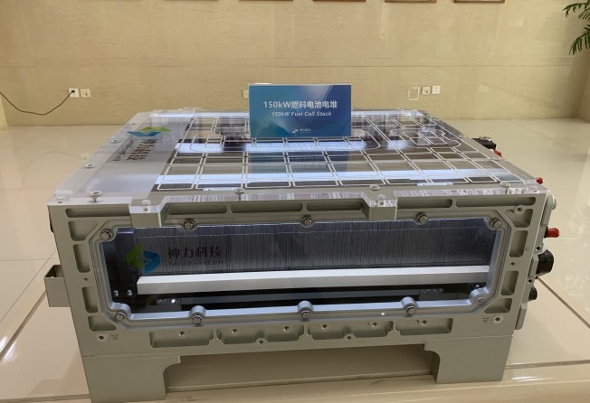 A 150-kilowatt fuel cell stack, pictured at Sinofuelcell, China’s largest fuel-cell maker on MAY 25, 2023. Photo: Daniel Ren