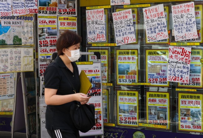 Residential property advertisements at a real estate agency. The scrapping of various stamp duties has been proposed to stimulate the market. Photo: Yik Yeung-man