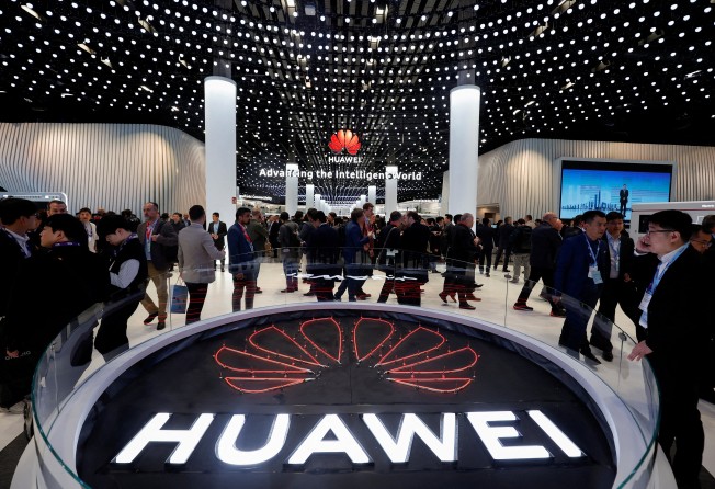 The Huawei stand at the Mobile World Congress n Barcelona, Spain, last month. Photo: Reuters