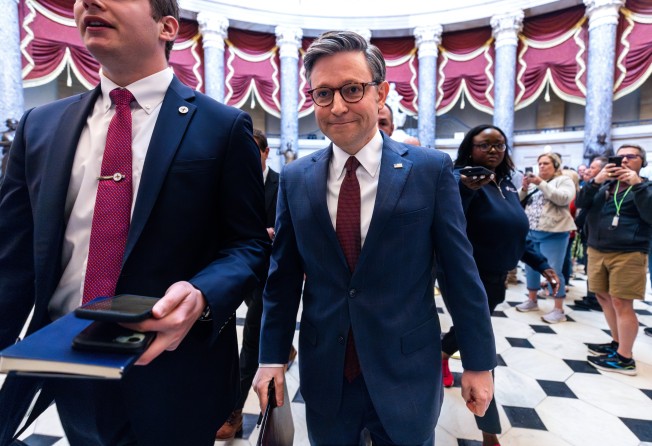 US Speaker of the House Mike Johnson prepares to vote on Saturday on foreign aid packages to Ukraine, Israel, and Taiwan, as well as a bill requiring TikTok’s parent company to sell it or be banned. Photo: EPA-EFE