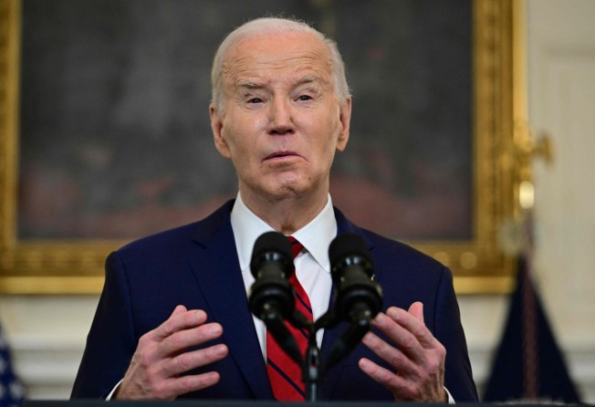 US President Joe Biden speaks after signing a bill to ban TikTok in the US. Photo: AFP