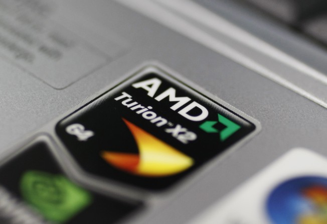 An AMD logo seen on a computer. Photo: AP Photo
