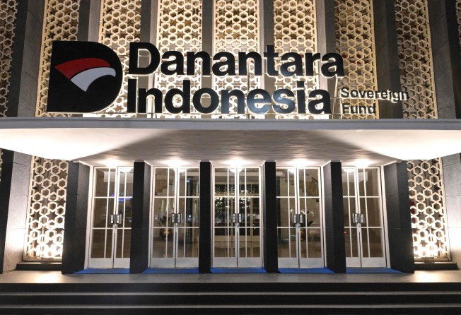 Exterior facade of the building housing Indonesia’s sovereign wealth fund, known as Daya Anagata Nusantara or Danantara, in Jakarta. Photo: AFP