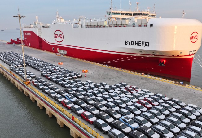 A “price undertaking” mechanism agreed in April says Chinese EV makers can avoid tariffs by adhering to minimum export prices. Photo: VCG via Getty Images
