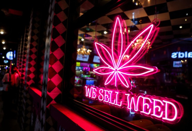 A cannabis shop on Sukhumvit Road, one of the most popular tourist spots in Bangkok, Thailand. Photo: Reuters