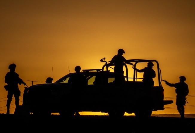 Mexican National Guard patrol the border wall in Juarez Valley, Chihuahua state, Mexico. Washington has been applying pressure on Mexico and China to curb drug trafficking. File photo: AFP