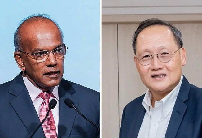 Singapore ministers K. Shanmugam (left) and Tan See Leng. Photos: Singapore International Cyber Week, Facebook/Tan See Leng