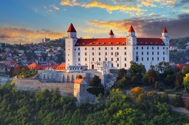 Bratislava Castle in Slovakia, which boasts the highest per-capita car production in the world. Photo: Shutterstock