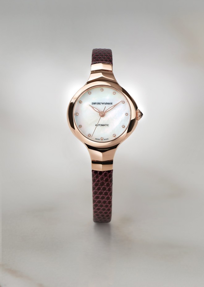 Emporio Armani Swiss Made Fluid Deco women’s watch.