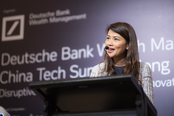 Deutsche Bank Wealth Management’s Kanas Chan delivers welcome remarks at the summit. 