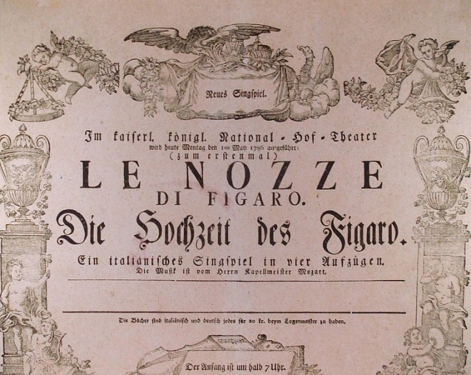 Poster of Le Nozzi di Figaro in 1786.