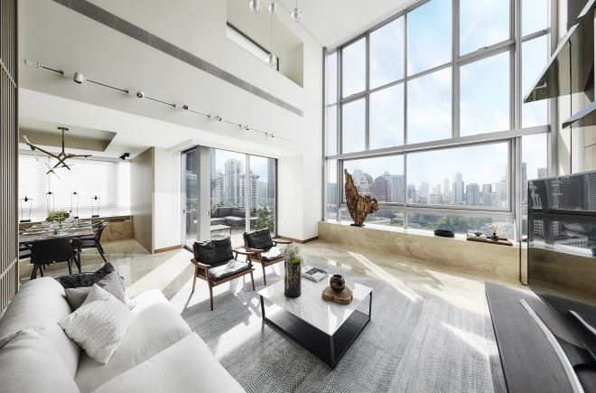 Every residence has a balcony overlooking Singapore’s Orchard Road.