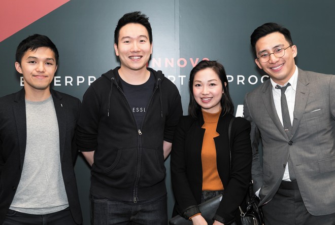Jess Cheng exchanges with like-minded peers at a panel with other startup founders (HelloReporter, PressLogic and Casetify)