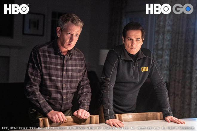 Ralph and GBI detective Yunis Sablo in HBO’s The Outsider. Available on Now TV On Demand Service.