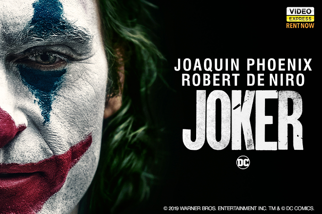 Joaquin Phoenix won Oscars Best Actor Award for his role in Joker, now available on Video Express CH 106.