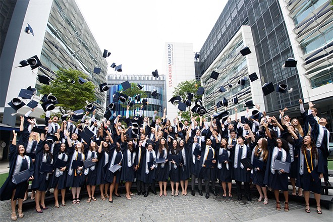 Graduating class from Stamford Singapore.