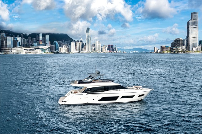 Ferretti Group’s newest arrival into Hong Kong, the Ferretti Yachts 670 (20.24m)