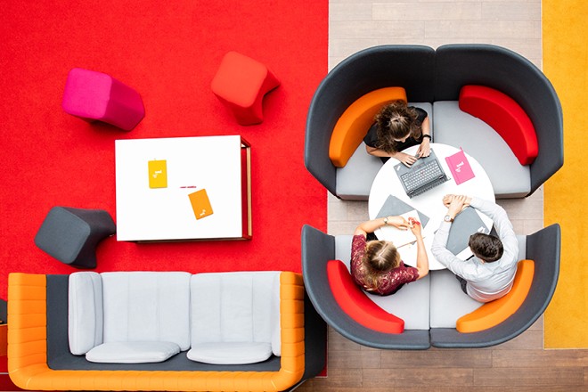 Working in the office, working from home, working together