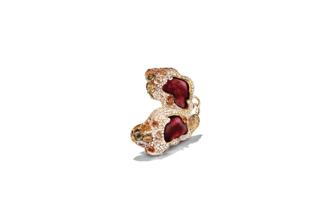The 2008 “Ruby Butterfly Brooch” depicts a butterfly that has just emerged from its cocoon.
