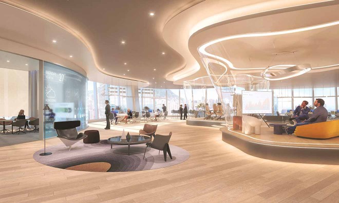 The super Grade-A office tower is envisioned as a smart, sustainable workplace for the future. (For reference only and subject to further design development)