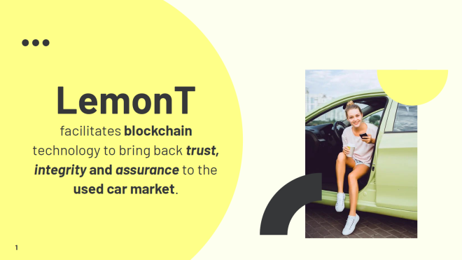 Winning project, LemonT, aims to restore customers’ trust in the used car market and protect their interest