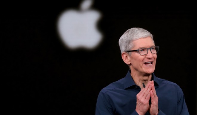 Apple CEO Tim Cook announced a 5% drop in revenue.
